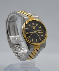 Clarinda Watches Seiko 5 SNXJ90 mod Best quality Seiko mods Seiko datejust Black gold textured dial 4
