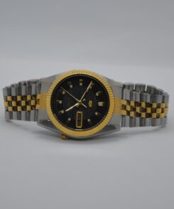 Clarinda Watches Seiko 5 SNXJ90 mod Best quality Seiko mods Seiko datejust Black gold textured dial 5