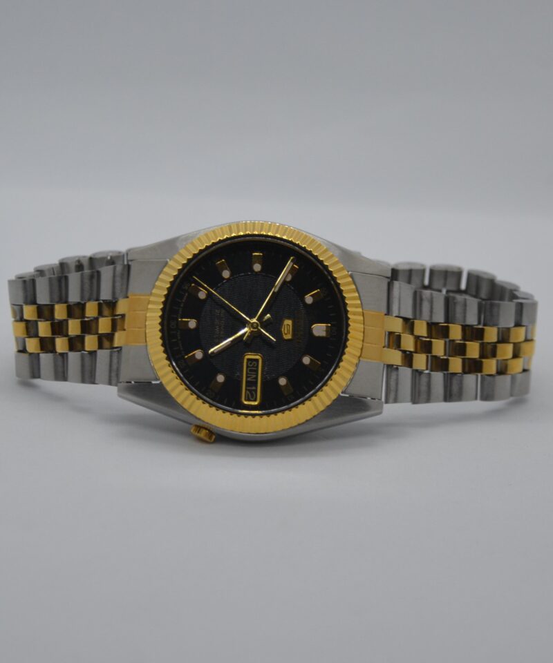 Clarinda Watches Seiko 5 SNXJ90 mod Best quality Seiko mods Seiko datejust Black gold textured dial 5