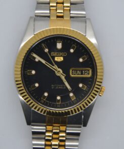 Clarinda Watches Seiko 5 SNXJ90 mod Best quality Seiko mods Seiko datejust Black gold textured dial 8