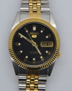 Clarinda Watches Seiko 5 SNXJ90 mod Best quality Seiko mods Seiko datejust Black gold textured dial 8