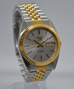 Best Seiko Mods Clarinda Watches Seiko 5 SNXJ90 mod American Psycho watch Patrick Bateman watch Seiko datejust twotone 5