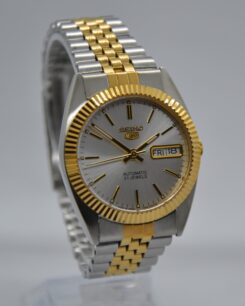 Best Seiko Mods Clarinda Watches Seiko 5 SNXJ90 mod American Psycho watch Patrick Bateman watch Seiko datejust twotone 5