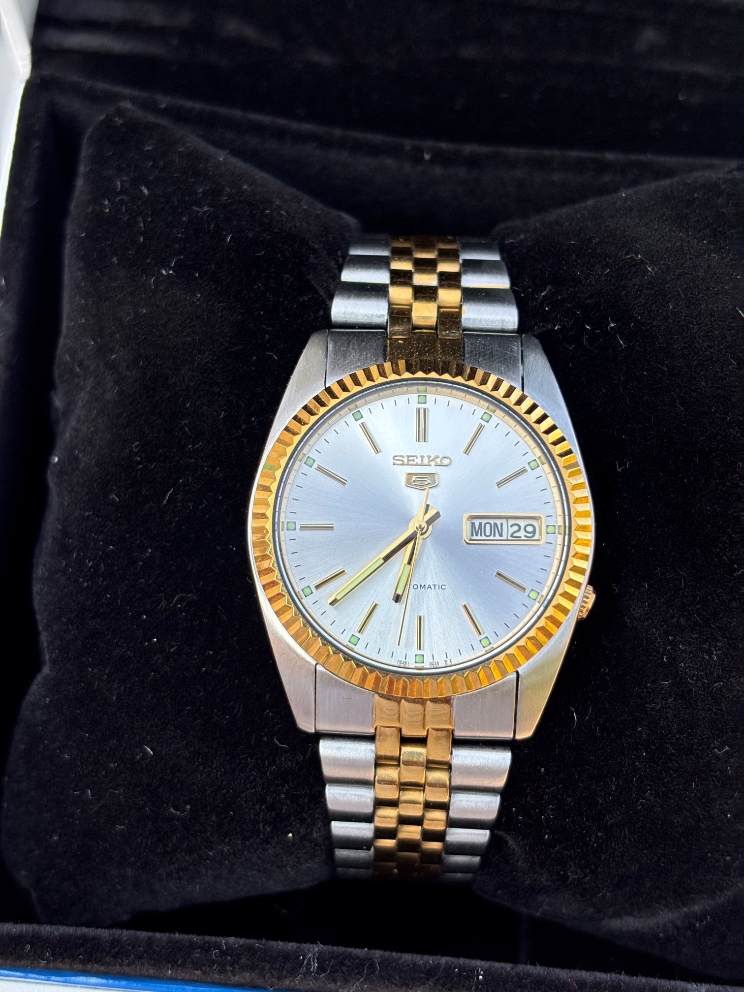 Clarinda Watches SNXJ90 vs Rolex datejust American Psycho watch Seiko datejust Outside shot 10